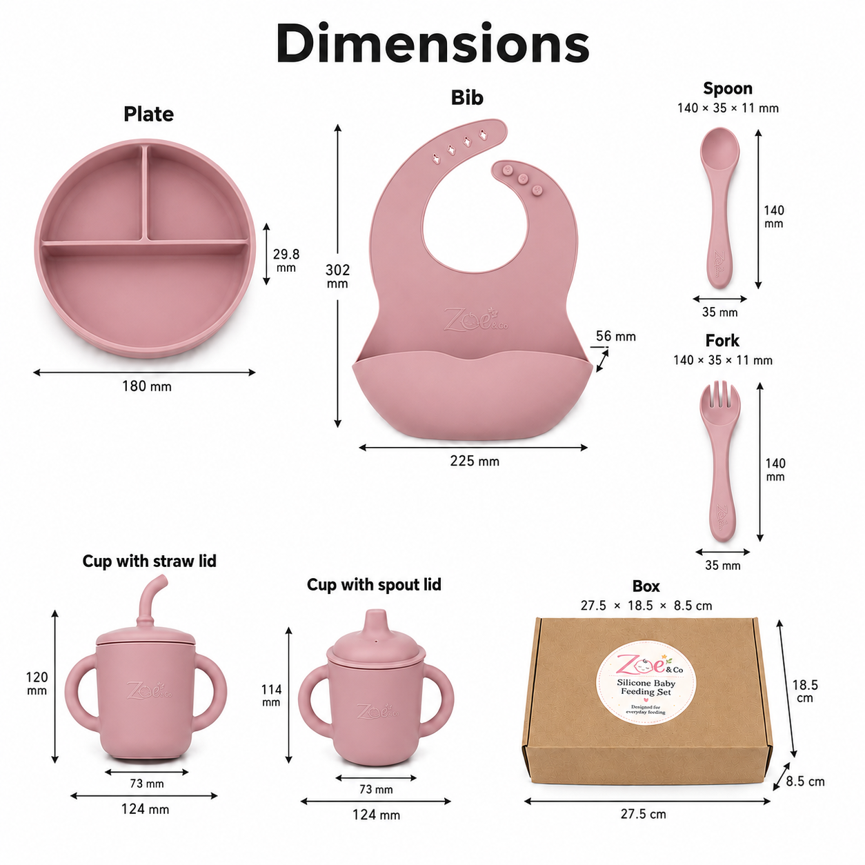 Dusty Rose Warm, soft pink with a matte finish